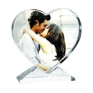 Fényképes fotókristály szív alakú