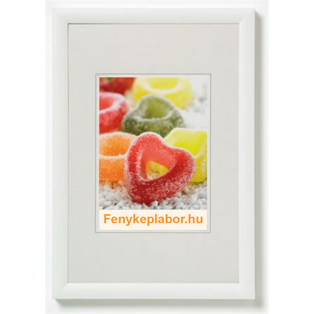 10x15 -es fa fehér képkeret üvegezett