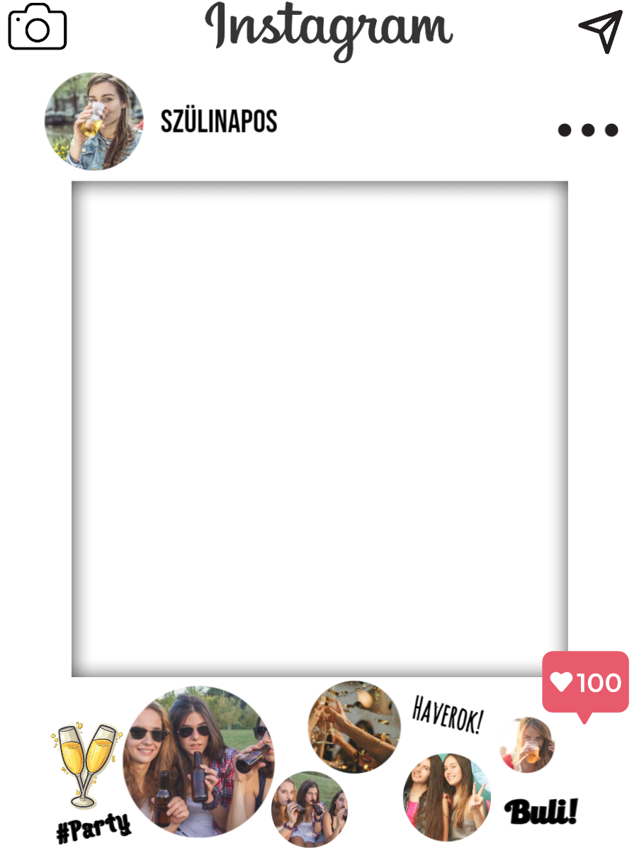 Egyedi Selfie keret - 100x133cm - Szülinap