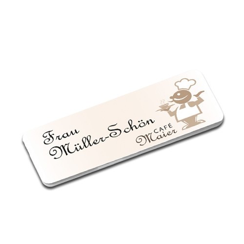 Egyedi névtábla nyomtatás 2.5 x 7,5 cm méretben