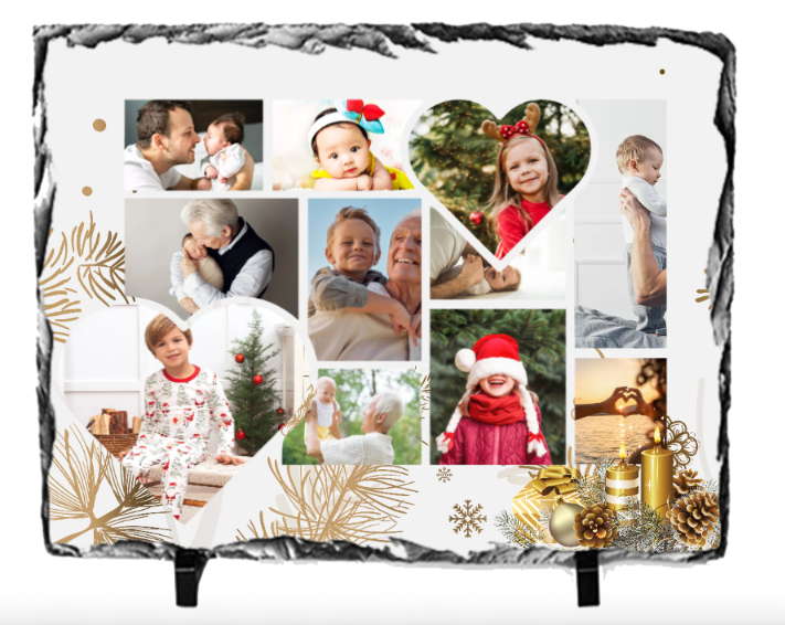 Fényképes Gránitkő (15x21)  -  Karácsony - Karácsonyi  montázs