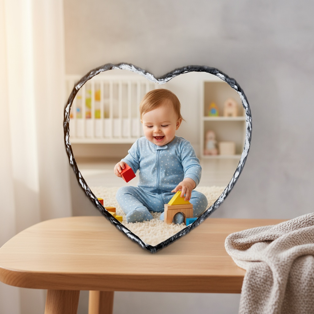 Fényképes Gránitkő - 18x18 - Szív