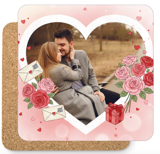 Fényképes Poháralátét - Szerelem - Szív