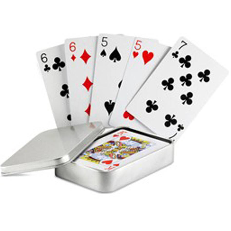 Gravírozható franciakártya fémdobozban